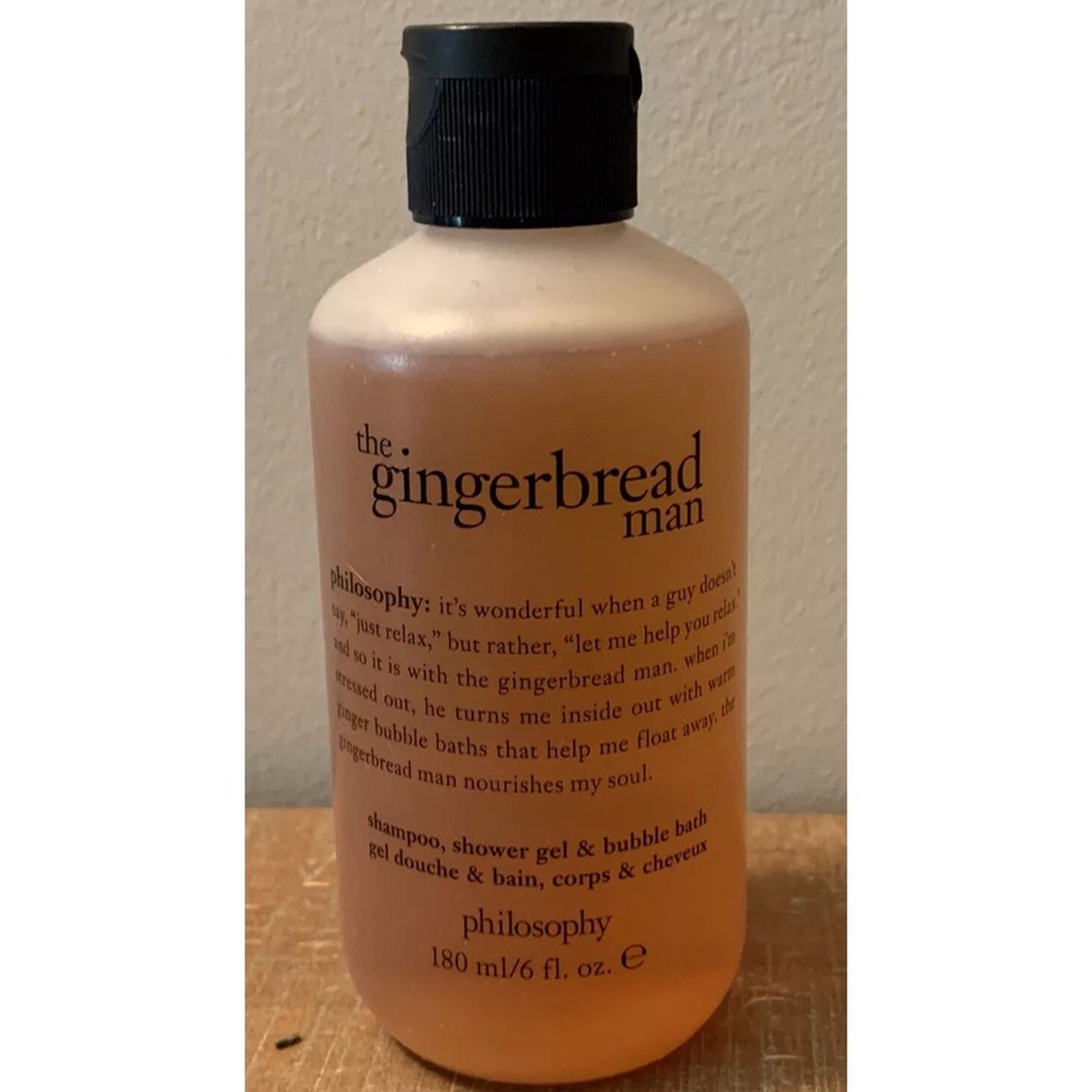 Philosophy The Gingerbread Man Shampoo Shower Gel & Bubble Bath 6oz Christmas